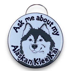 Alaskan Klee Kai Bottle Opener Keychain, Ask Me About My Dog Accessories 2.25"